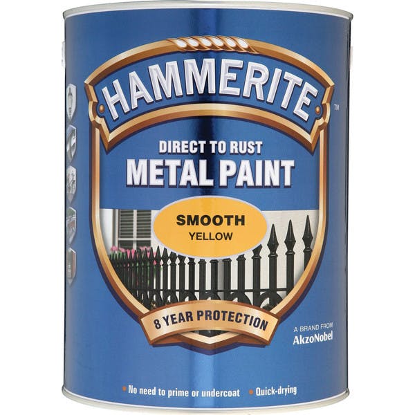 Hammerite Smooth Finish Yellow 2.5L Gibbs & Dandy