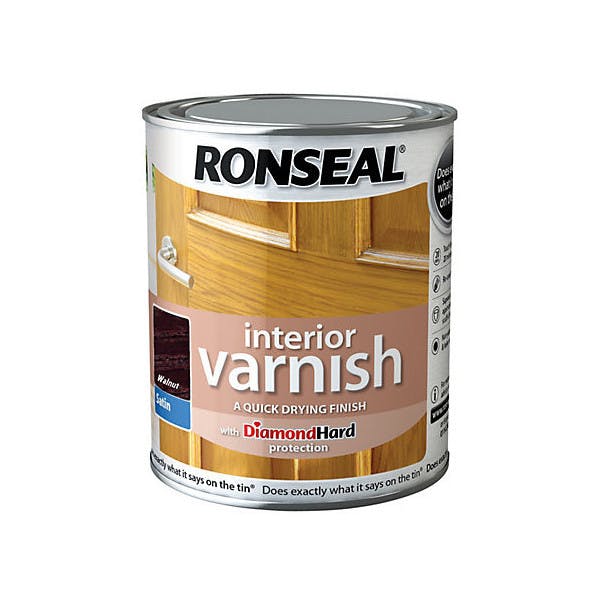 Ronseal Interior Varnish Satin Walnut 750ml Gibbs & Dandy